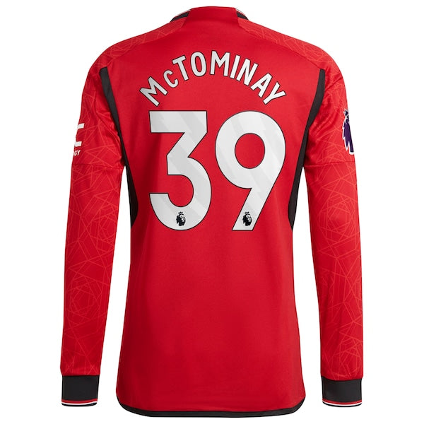 Scott McTominay Manchester United adidas 2023/24 Home Authentic Long Sleeve Player Jersey - Red/Green