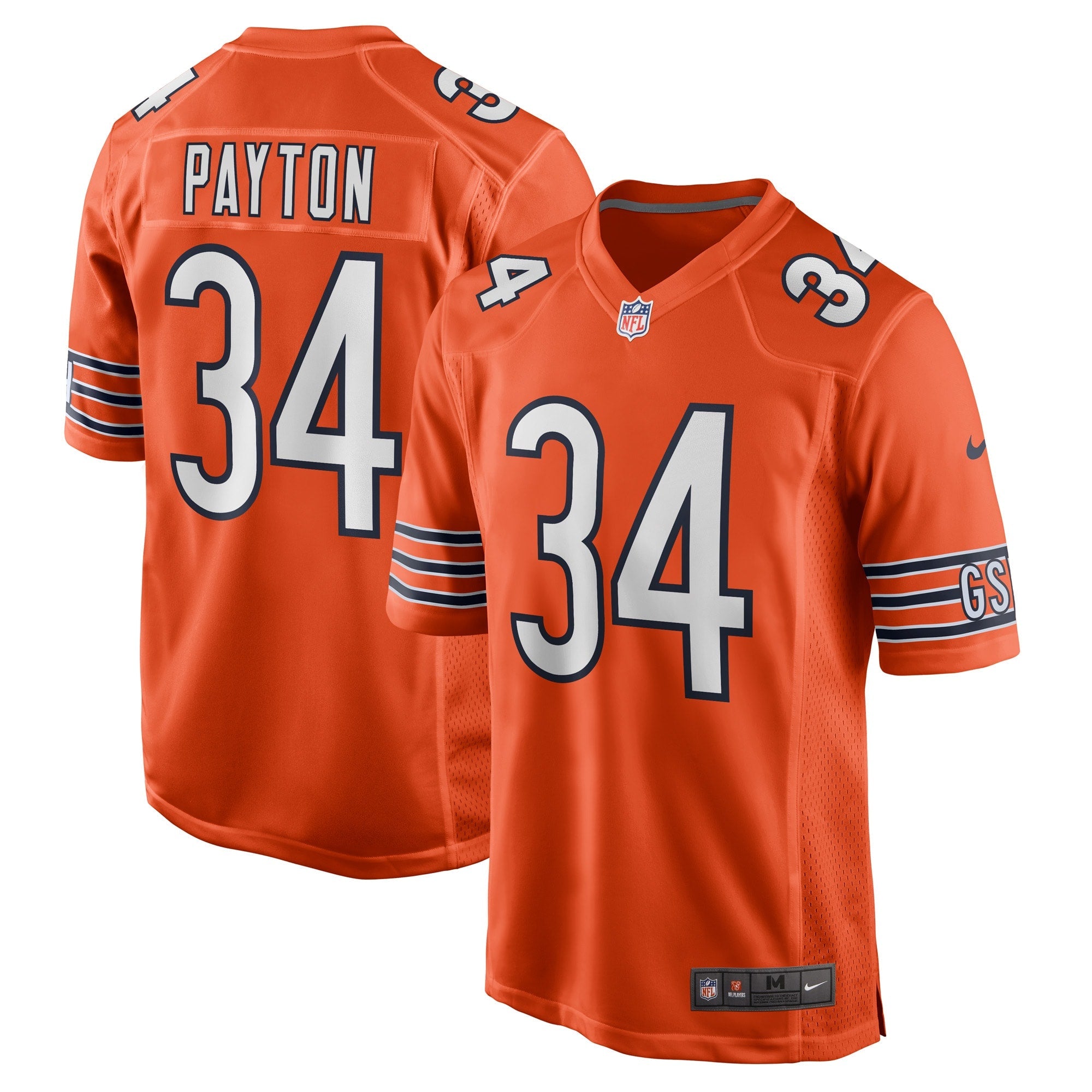 Walter Payton Chicago Bears Nike Retired Player Away Game Jersey - White/Navy/Orange