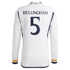 Jude Bellingham Los Merengues adidas 2023/24 Home Replica Long Sleeve Jersey - White/Navy