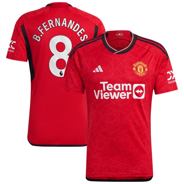 Bruno Fernandes Manchester United adidas 2023/24 Home Replica Player Jersey - Red/Green