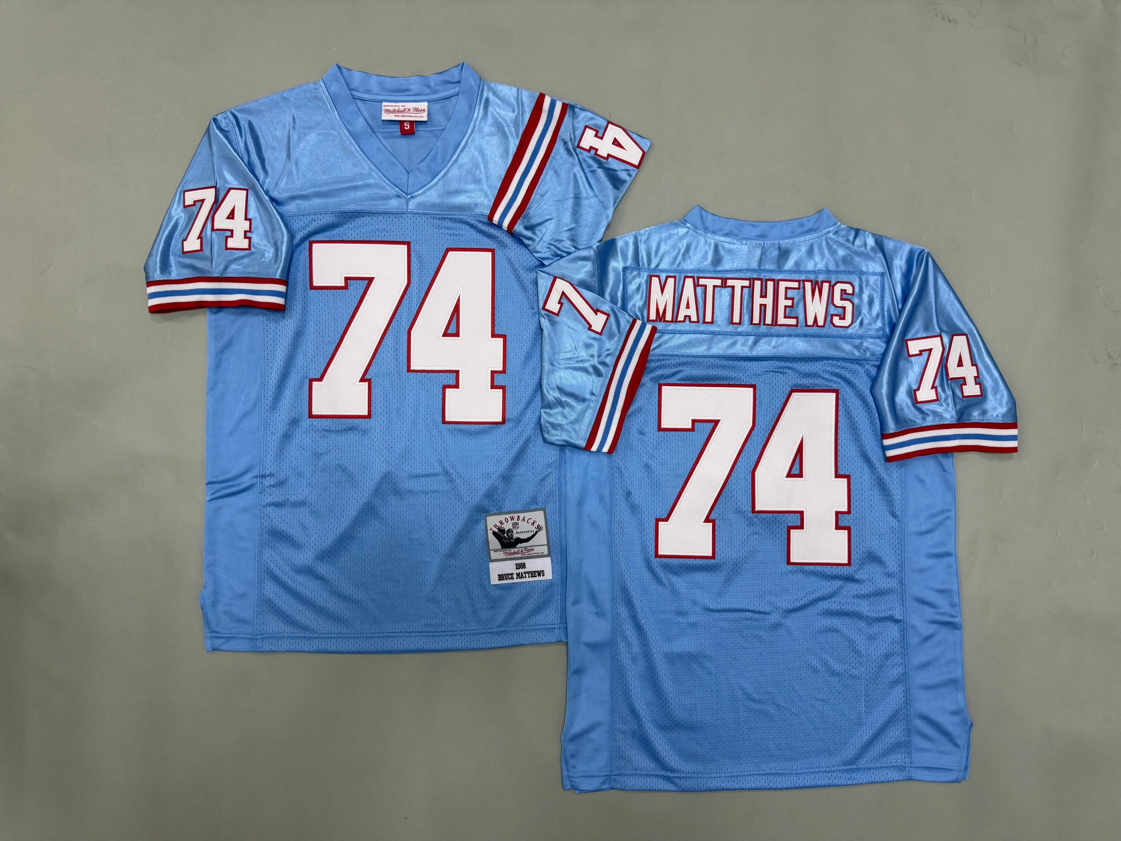 Bruce Matthews Houston Oilers Authentic Throwback Retired Player Jersey