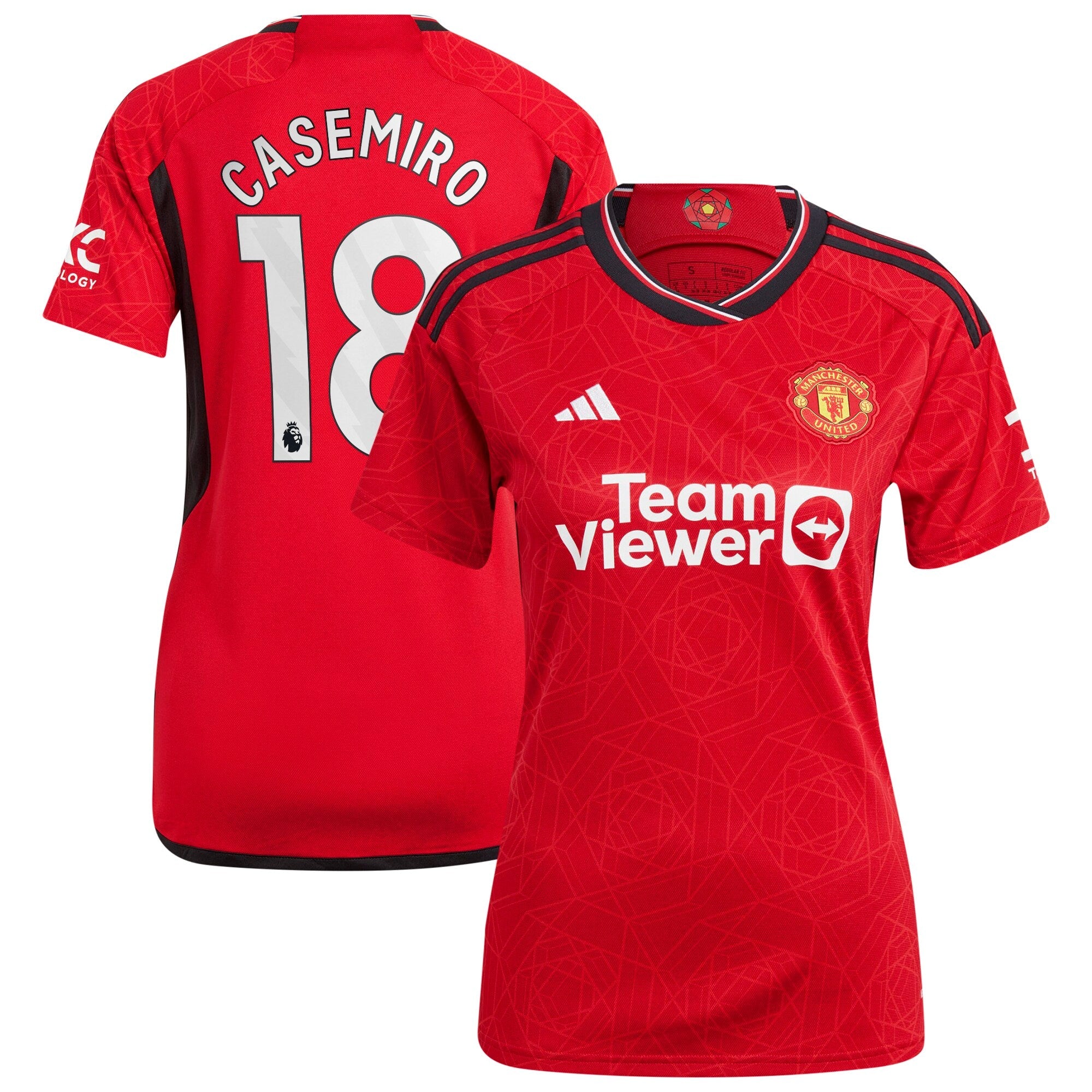 Casemiro Manchester United adidas Women's 2023/24 Away Replica Player Jersey - Green/Red