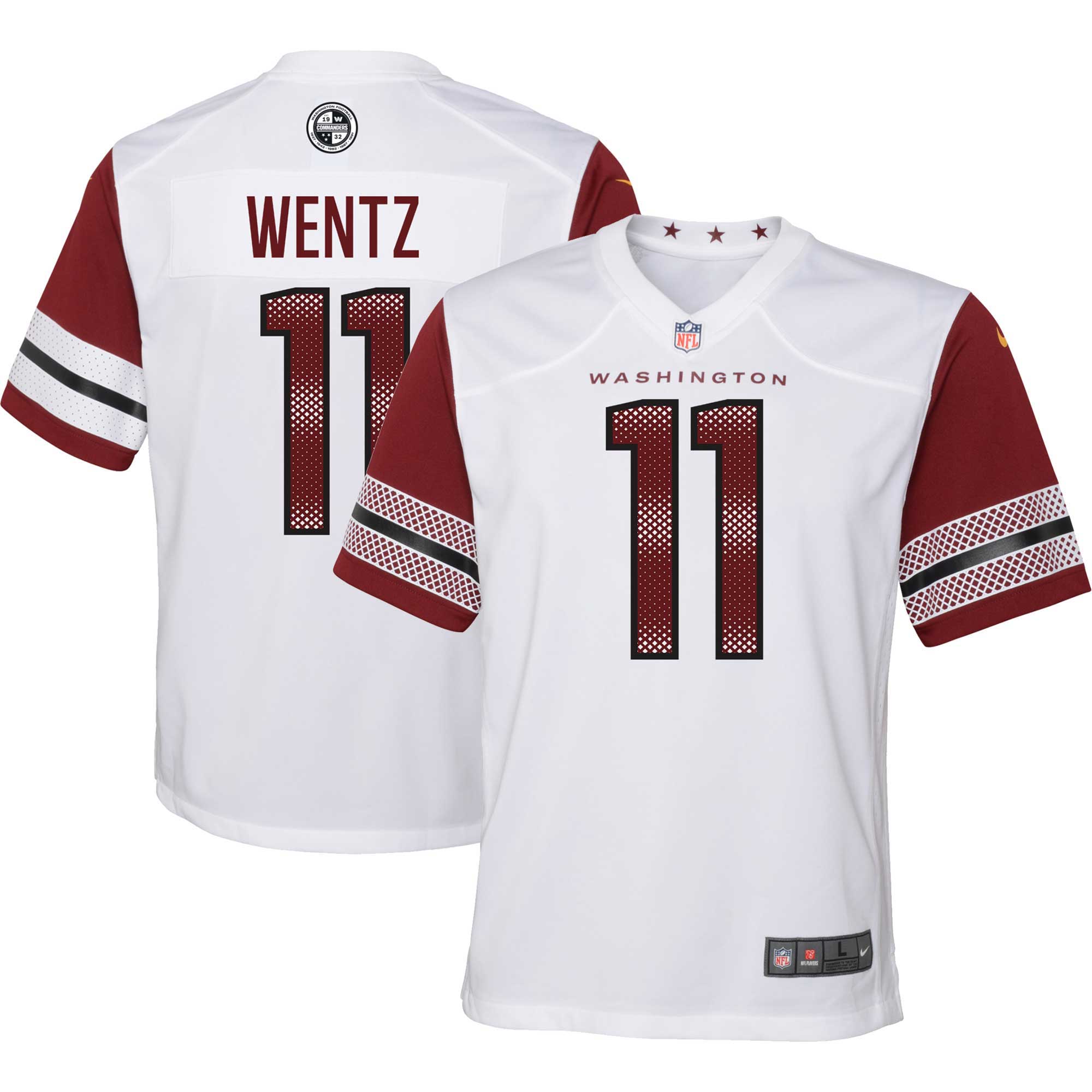 Carson Wentz Washington Commanders Nike Youth Game Jersey - Burgundy/Black/White