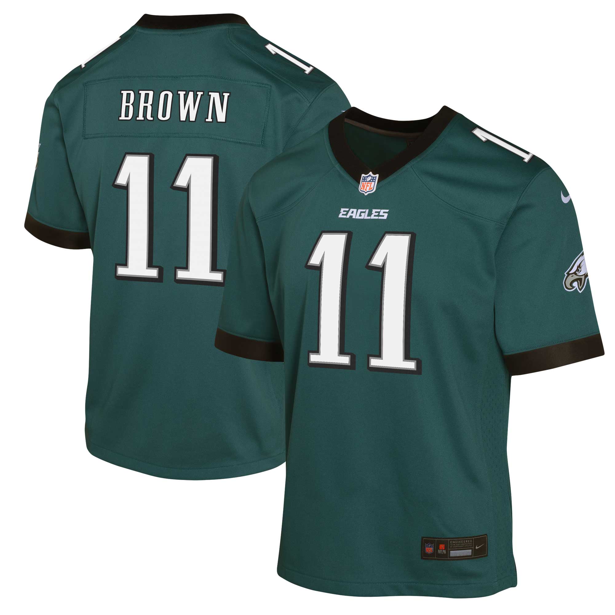 A.J. Brown Philadelphia Eagles Nike Youth Game Jersey - White/Green