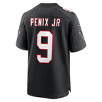 Michael Penix Jr. Atlanta Falcons Nike Throwback Game Jersey -  Black/Red/White