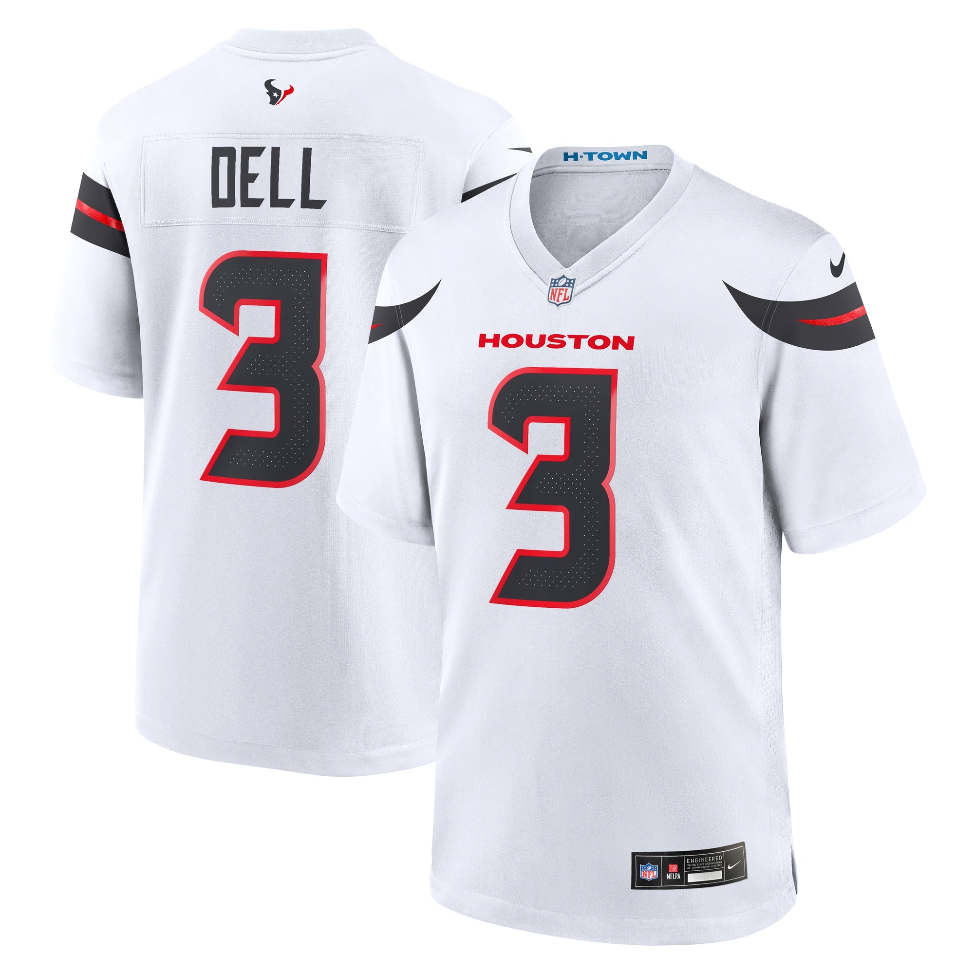 Tank Dell Houston Texans Nike Alternate Game Jersey -  Red/White/Navy