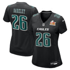 Saquon Barkley Philadelphia Eagles Nike Women's Super Bowl LIX Fashion Game Player Jersey - Carbon Black