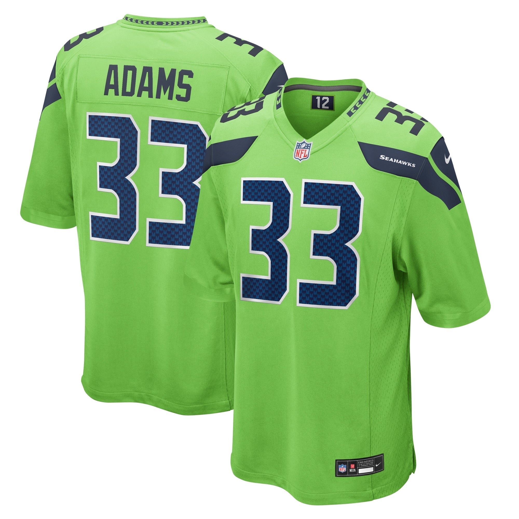 Jamal Adams Seattle Seahawks Nike Game Player Jersey - College Navy/Neon Green