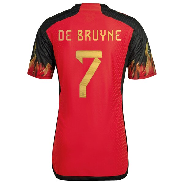 Kevin De Bruyne Belgium National Team adidas 2022/23 Home Authentic Jersey - Red