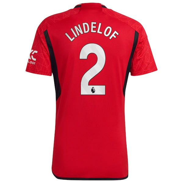 Victor Lindelof Manchester United adidas 2023/24 Home Replica Player Jersey - Red/Green