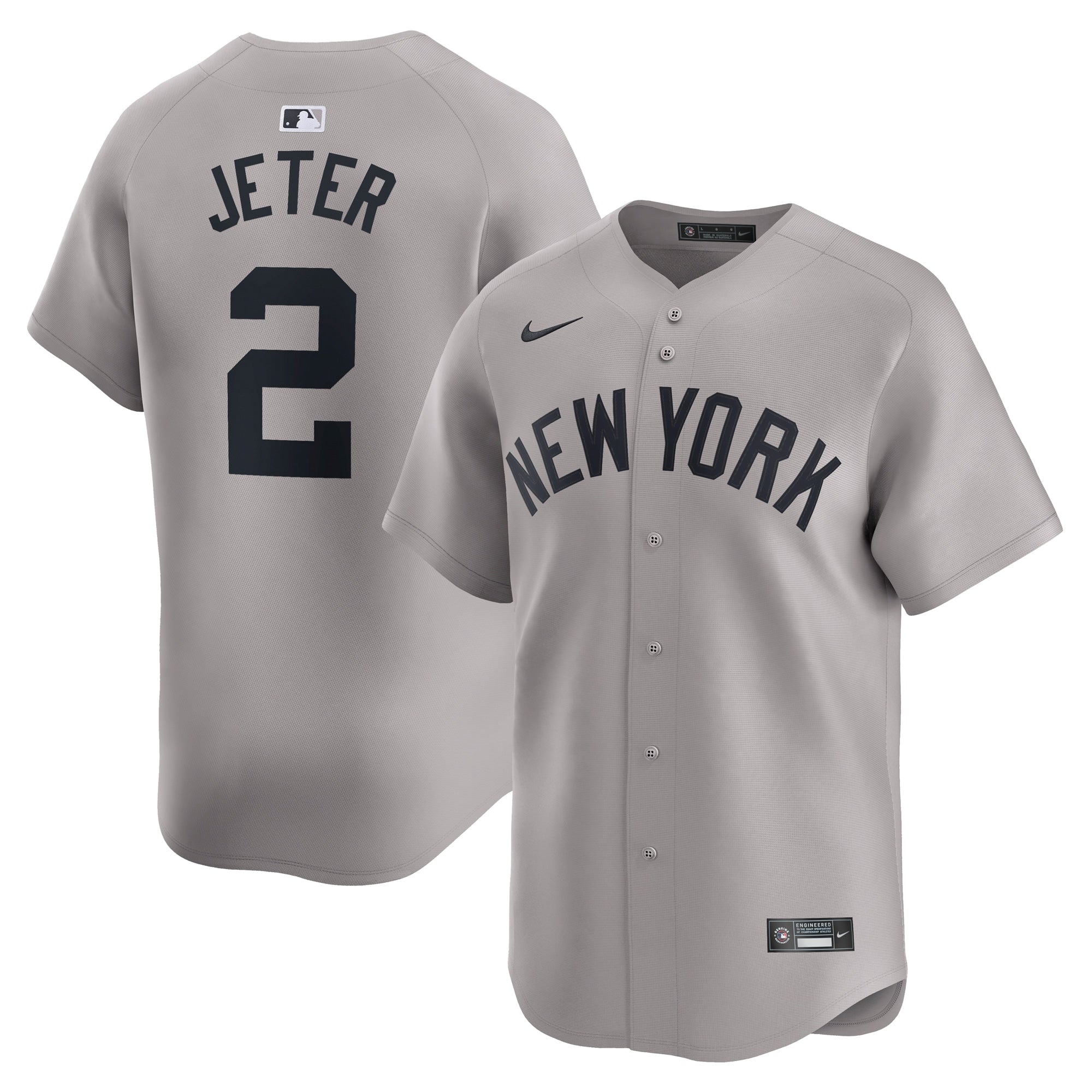 Derek Jeter New York Yankees Nike Home Limited Player Jersey - White/Gray