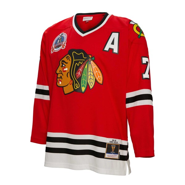Chris Chelios Chicago Blackhawks Alternate Captain Patch 1991/92 Blue Line Player Jersey - Red