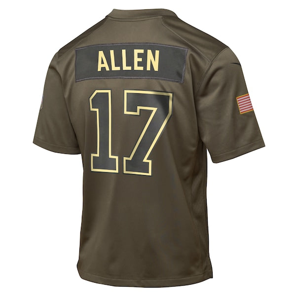 Josh Allen Buffalo Bills Nike Youth 2025 Salute to Service Game Jersey - Olive
