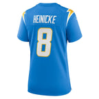 Taylor Heinicke Los Angeles Chargers Nike Women's  Game Jersey -  Powder Blue
