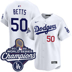 Mookie Betts Los Angeles Dodgers Nike Home 2025 World Series Champions Limited Jersey - White