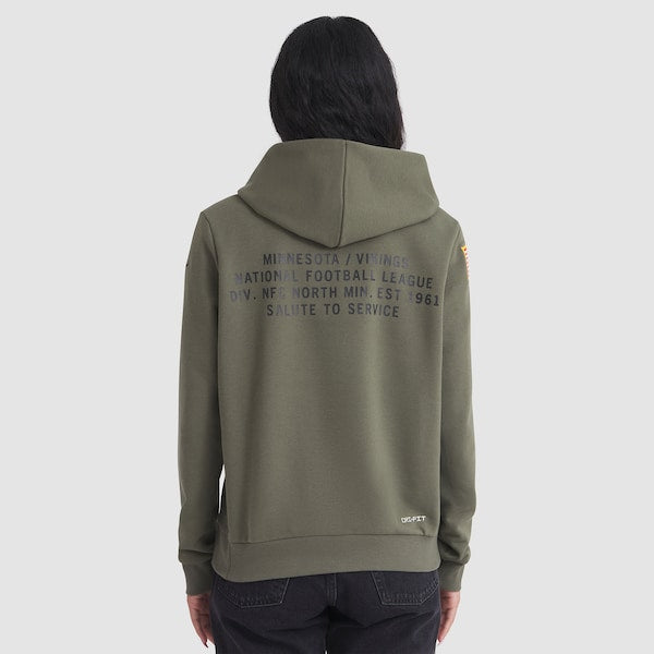 Minnesota Vikings Nike Women's 2025 Salute to Service Sideline Standard Issue Dri-FIT Hoodie - Olive