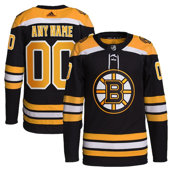 Boston Bruins adidas  Home  Primegreen Authentic Custom Jersey - Black
