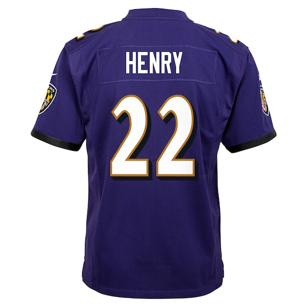 Derrick Henry Baltimore Ravens Nike Youth Team Player Game Jersey - Purple