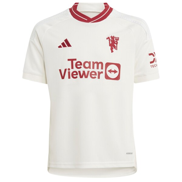 Kobbie Mainoo Manchester United adidas Youth 2023/24 Third Replica Player Jersey - White/Green