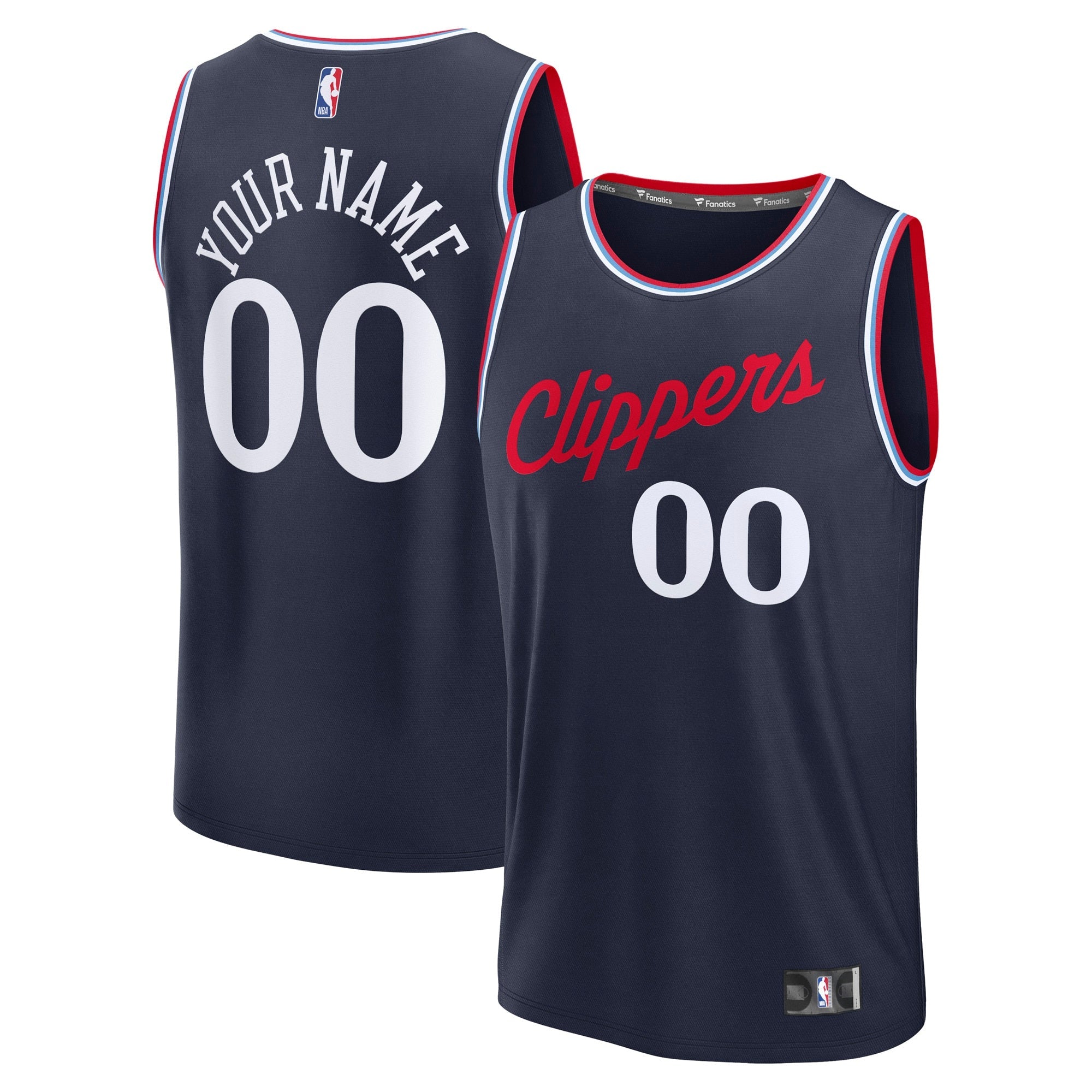 LA Clippers  Fast Break Custom Jersey - Association Edition - White/Navy/Red