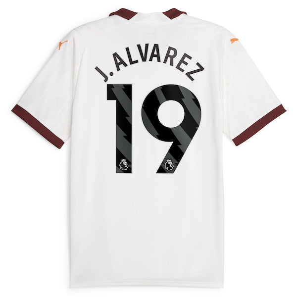 Julián Álvarez Manchester City Puma 2023/24 Away Replica Player Jersey - White