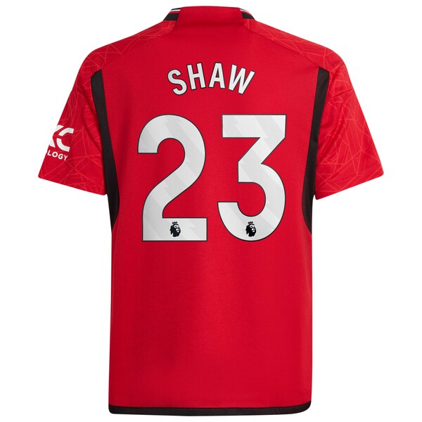Luke Shaw Manchester United adidas Youth 2023/24 Home Replica Player Jersey - Red