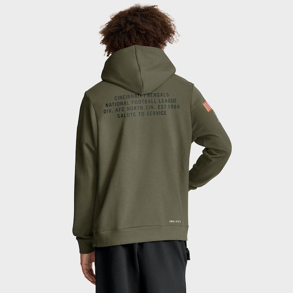 Cincinnati Bengals Nike 2025 Salute to Service Sideline Standard Issue Dri-FIT Hoodie - Olive