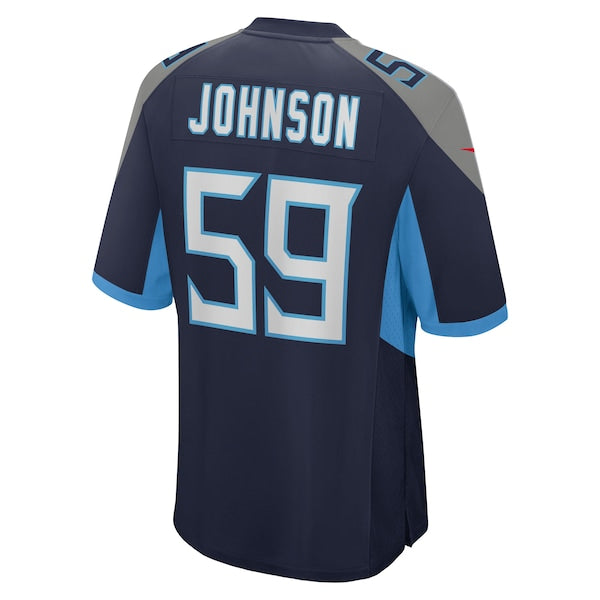 Kyron Johnson Tennessee Titans Nike Team Game Jersey -  Navy