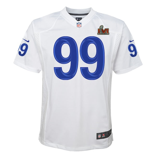 Aaron Donald Los Angeles Rams Nike Youth Super Bowl LVI Game Patch Jersey - White