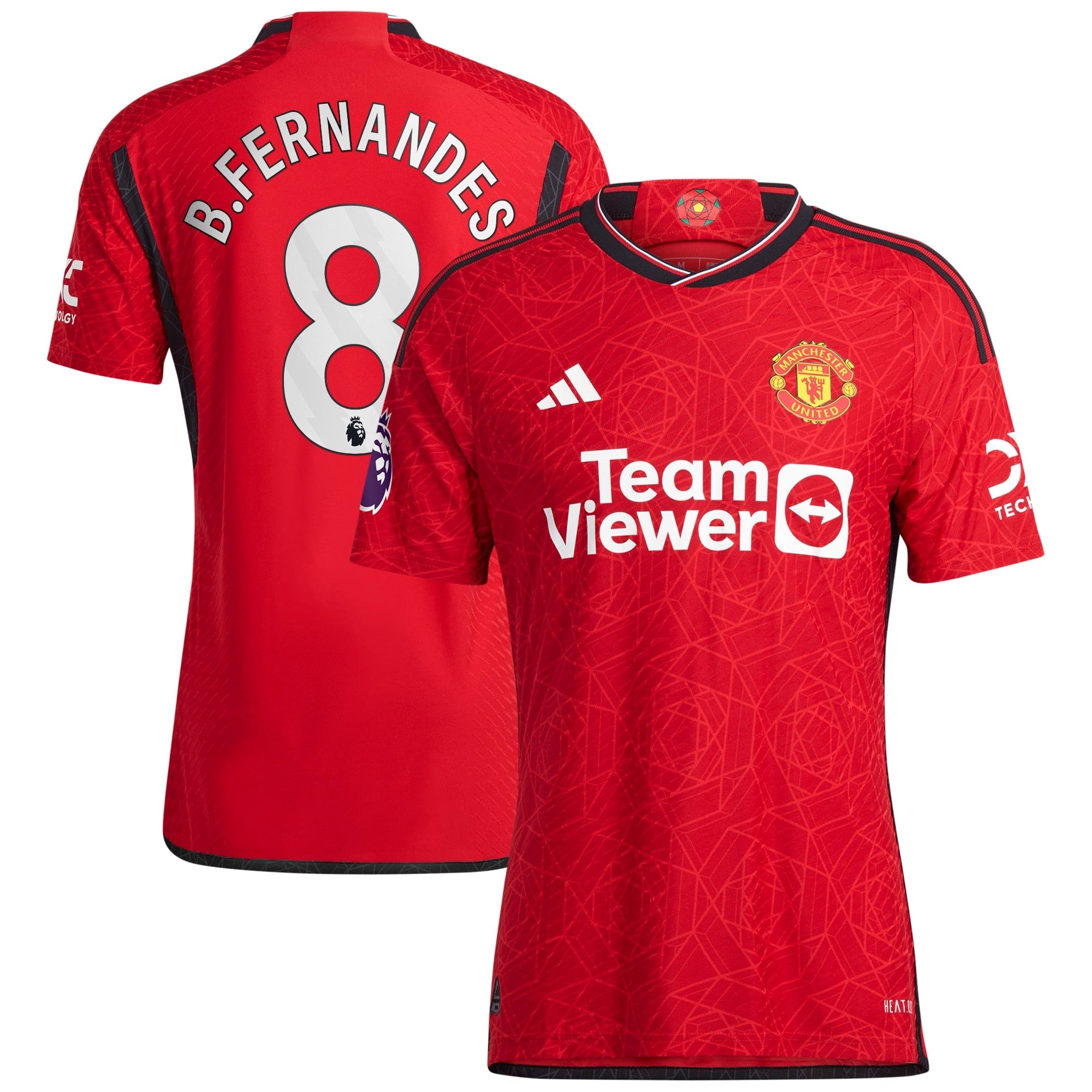 Bruno Fernandes Manchester United adidas 2023/24 Away Authentic Player Jersey - Green/Red