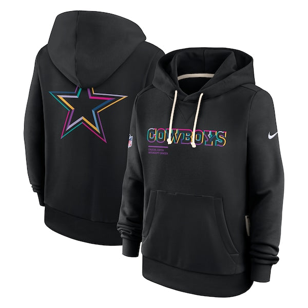 Dallas Cowboys Nike Women's 2025 NFL Crucial Catch Sideline Standard Issue Dri-FIT Hoodie - Black