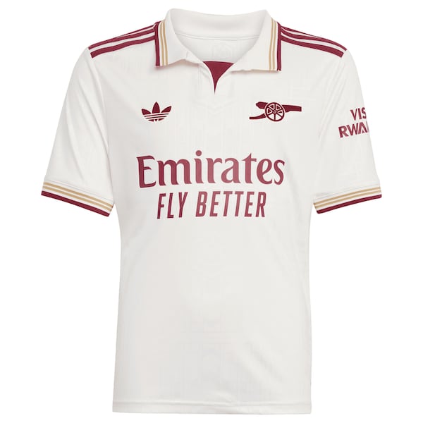 Arsenal adidas Youth 2025/26 Third Replica Jersey - White/Red
