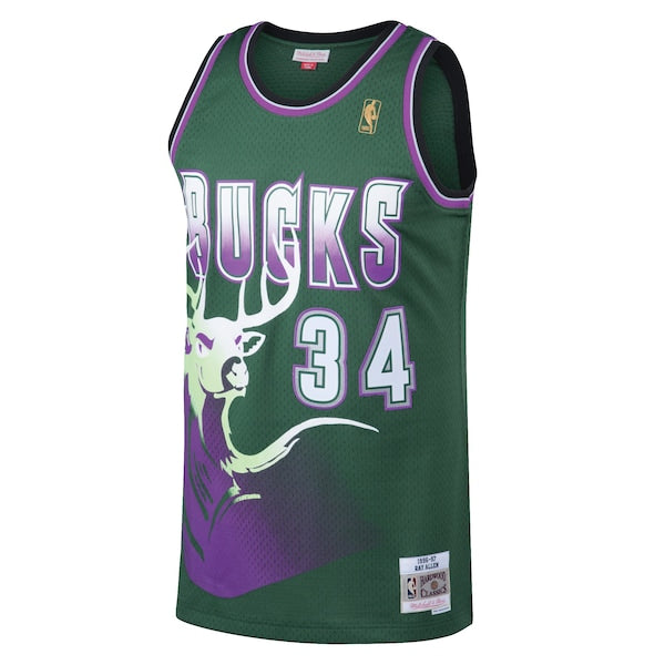 Ray Allen Milwaukee Bucks 1996/97 Hardwood Classics Swingman Jersey - Kelly Green