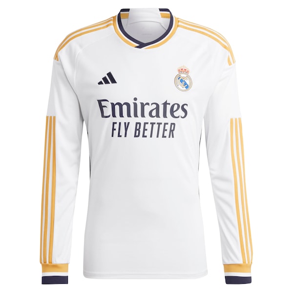Luka Modric Los Merengues adidas 2023/24 Home Replica Long Sleeve Jersey - White/Navy