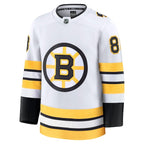 David Pastrnak Boston Bruins  Away Premium Player Jersey - White/Black