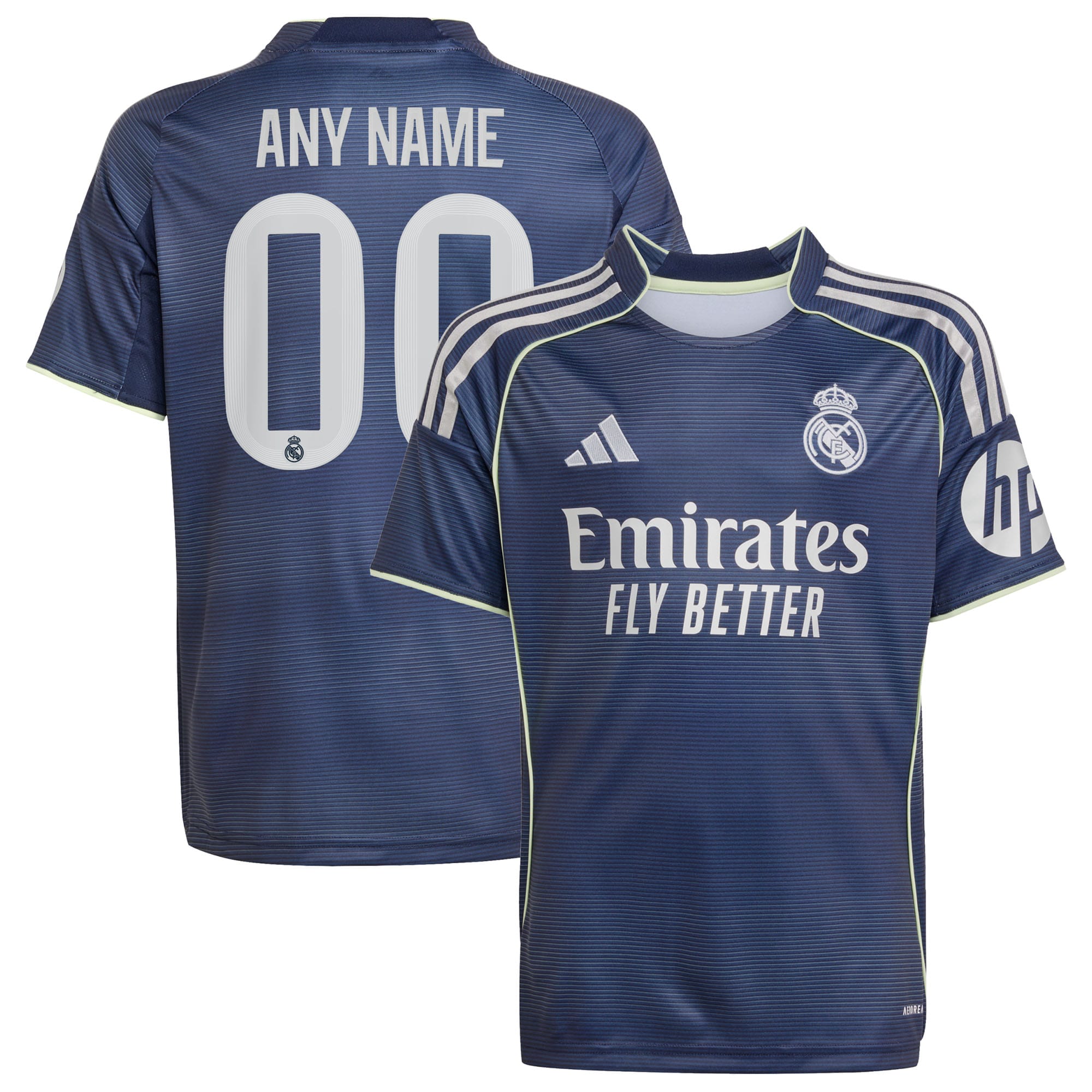 Los Merengues adidas Youth 2025/26 Home Replica Custom Jersey - White/Blue