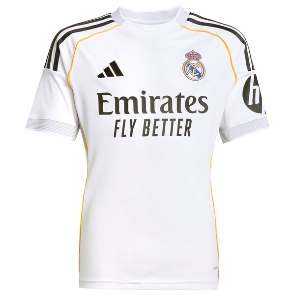 Kylian Mbappé Los Merengues adidas Youth 2025/26 Home Replica Jersey - White/Blue