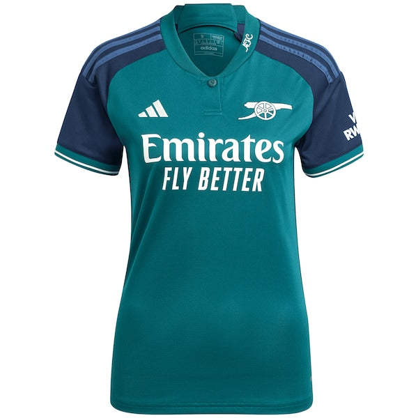 Gabriel Jesus Arsenal adidas Women's 2023/24 Third Replica Player Jersey - Green/Red/Yellow