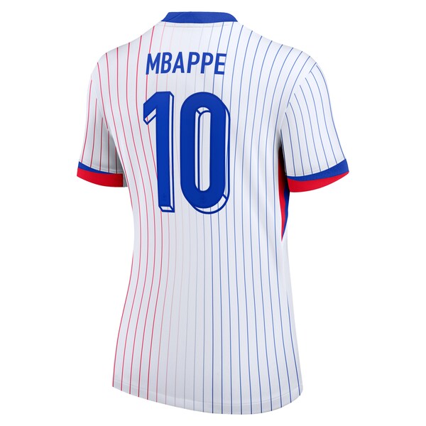 Kylian Mbappe France National Team Nike Women's 2024 Away Replica Jersey - White/Blue