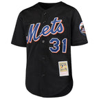 Mike Piazza New York Mets Youth Cooperstown Collection Mesh Batting Practice Jersey - Black/Orange