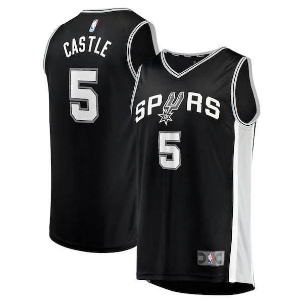 Stephon Castle San Antonio Spurs  Youth 2024 NBA Draft Fast Break Player Jersey - Icon Edition - Black