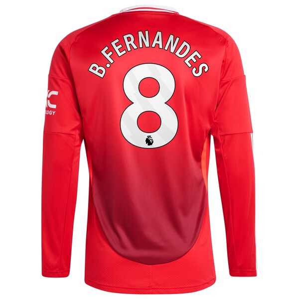 Bruno Fernandes Manchester United 2024/25 Home Long Sleeve Replica Player Jersey - Red