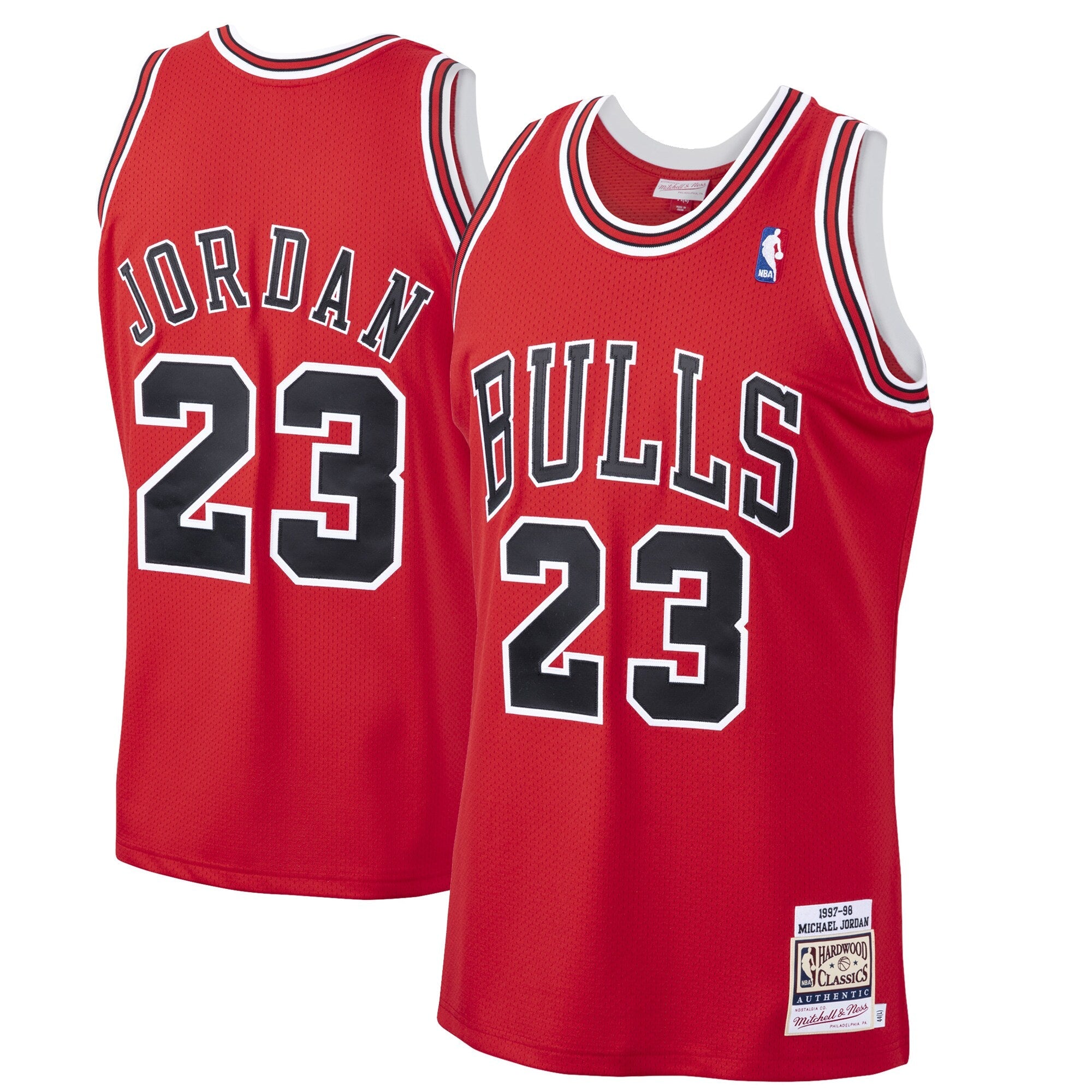 Michael Jordan Chicago Bulls 1997/98 Hardwood Classics Authentic Jersey - White/Black/Scarlet