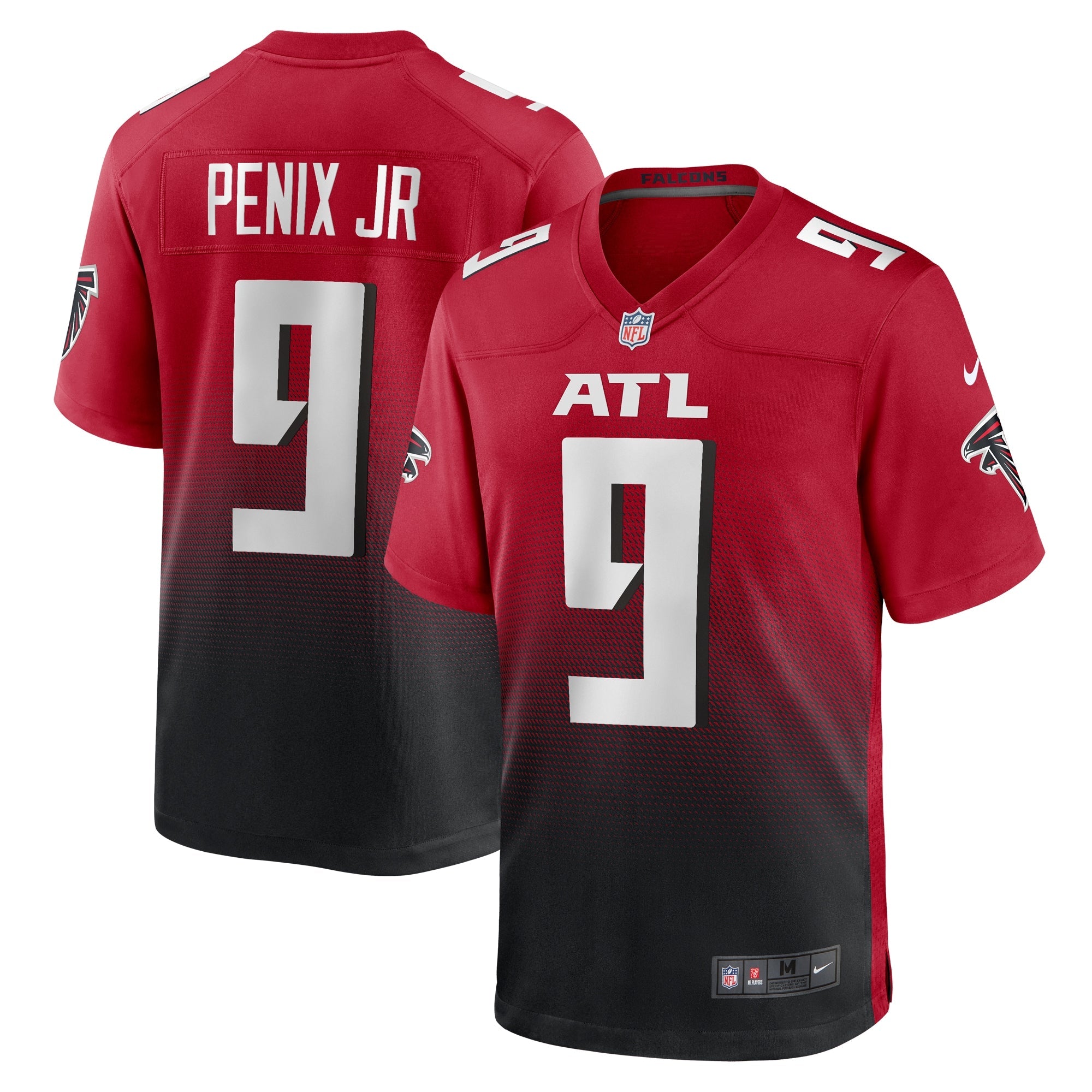 Michael Penix Jr. Atlanta Falcons Nike Throwback Game Jersey -  Black/Red/White