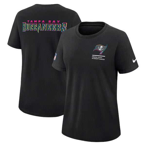 Tampa Bay Buccaneers Nike Women's 2025 NFL Crucial Catch Tri-Blend Dri-FIT T-Shirt - Black