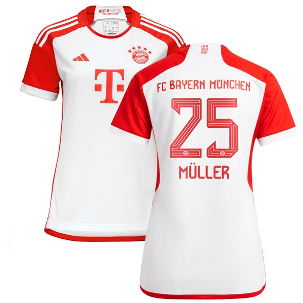 Thomas Müller Bayern Munich adidas Women's 2023/24 Home Replica Jersey - White/Black