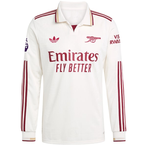 Arsenal adidas 2025/26 Third Authentic Long Sleeve Jersey - White/Blue/Red