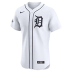 Detroit Tigers Nike Home Elite Custom Patch Jersey - White