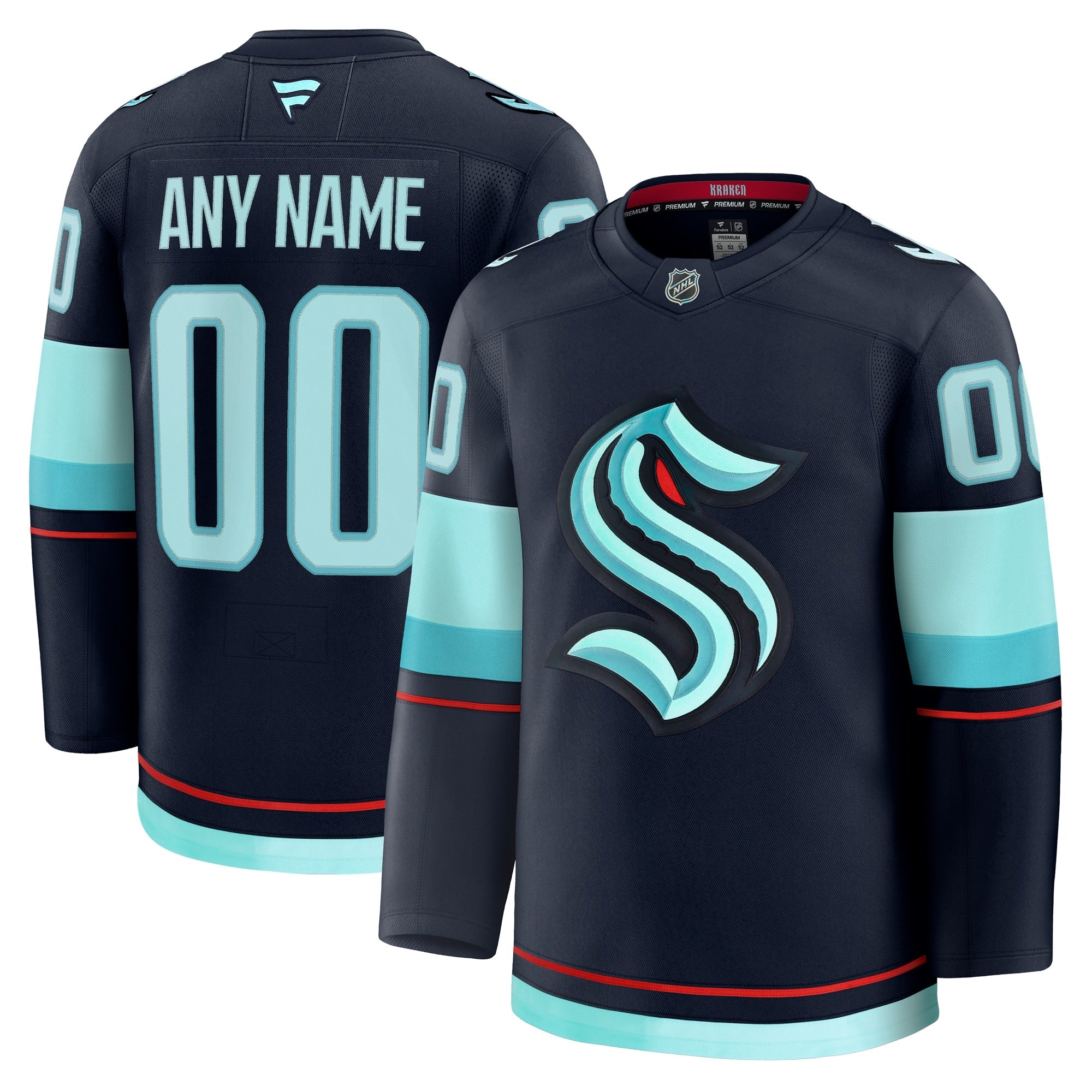 Seattle Kraken  Alternate Premium Custom Jersey - Black/Navy/White