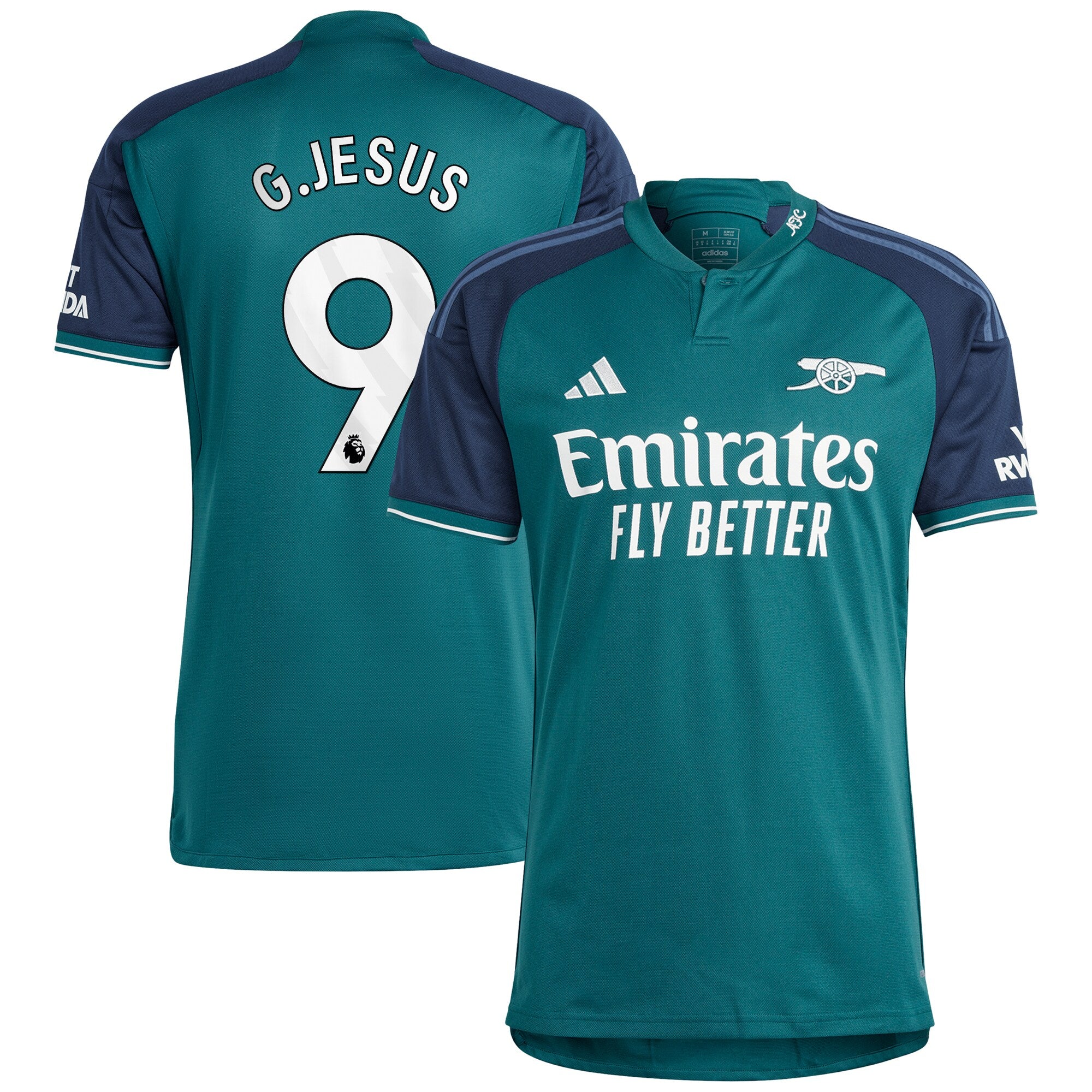 Gabriel Jesus Arsenal adidas 2023/24 Away Replica Player Jersey - Yellow/Green